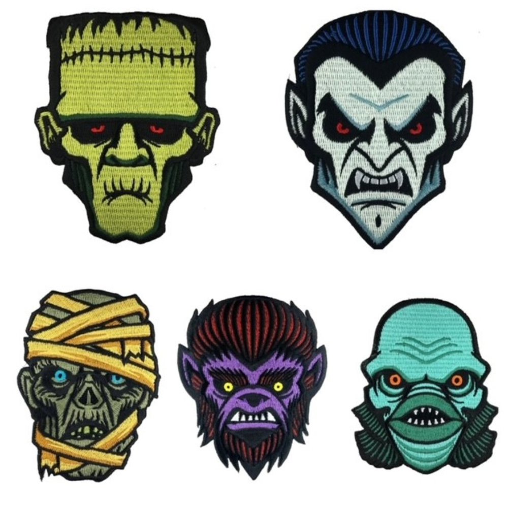 Classic Monsters Embroidered Patch Set